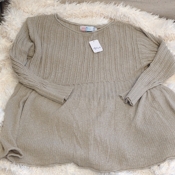 NWT FP Beach Free People Women's Beige Long Sleeve Top Size Small - Picture 11 of 12